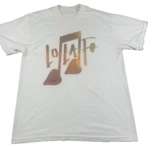 Lollapalooza Mens Lolla 90 Music Graphic T-Shirt Medium White Short Sleeve Tee